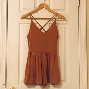 Nude Orange Cross-back romper [Forever 21]